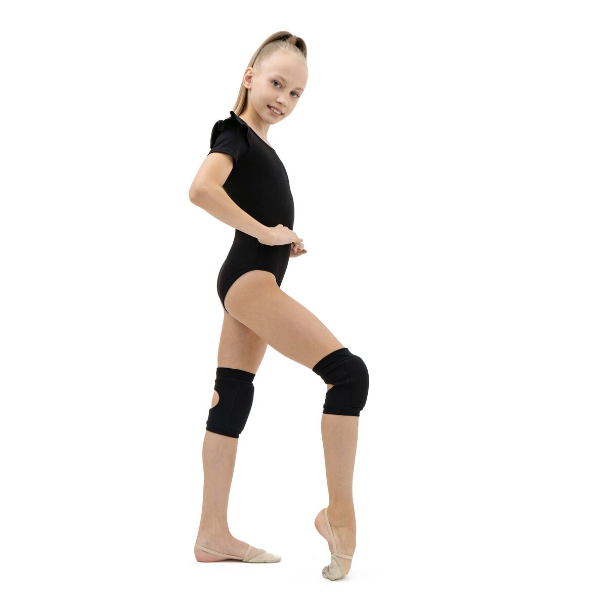 фото Наколенники для гимнастики и танцев grace dance, с уплотнителем, р. m, 11-14 лет, цвет черный