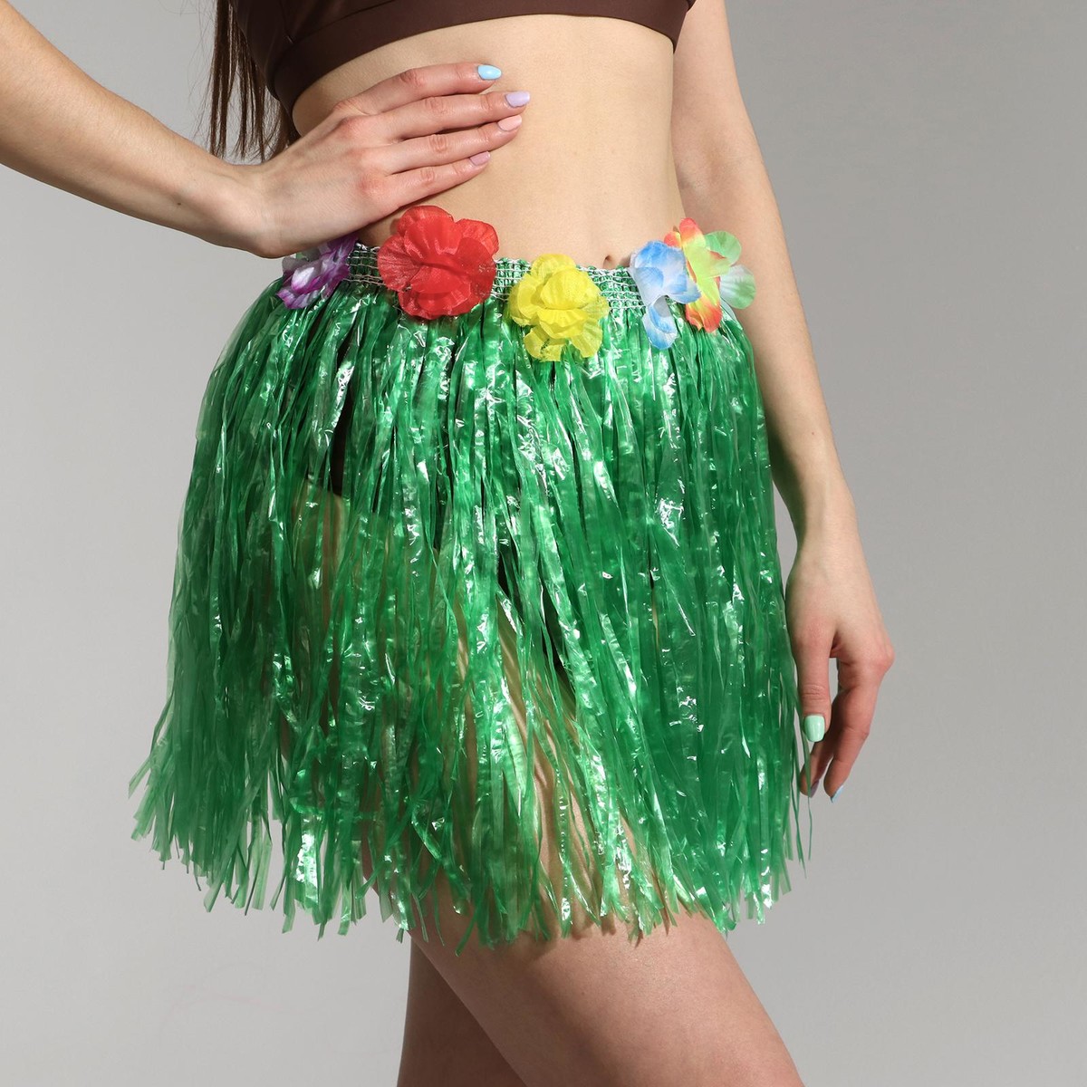 фото Гавайская юбка, цвет зеленый, 40 см страна карнавалия