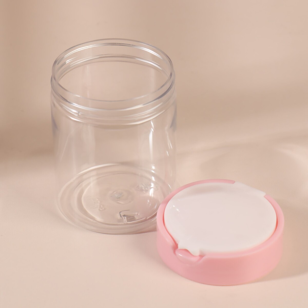 фото Органайзер для хранения, с крышкой, d 7 × 9 см, 280 мл, цвет белый/розовый onlitop