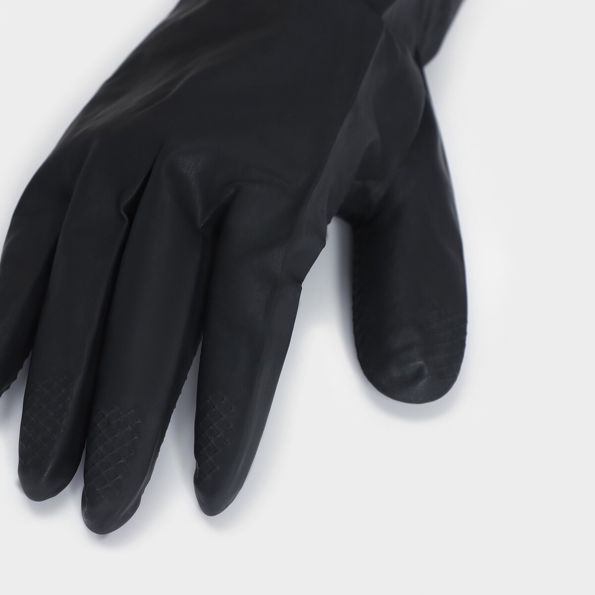 фото Перчатки хозяйственные латексные доляна, размер xl, защитные, химически стойкие, 63 гр, цвет черный