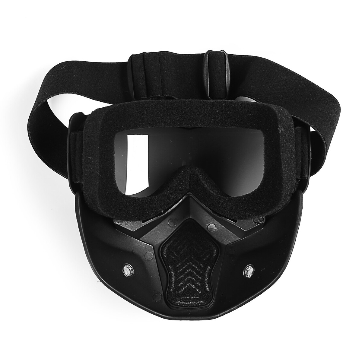 фото Очки-маска для езды на мототехнике, разборные, стекло с затемнением, черные torso