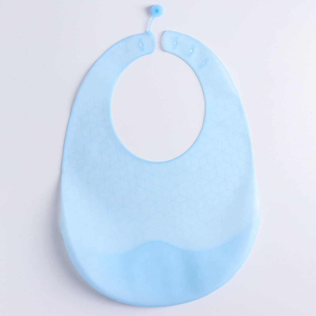 фото Нагрудник для кормления силиконовый с карманом, цвет голубой mum&baby
