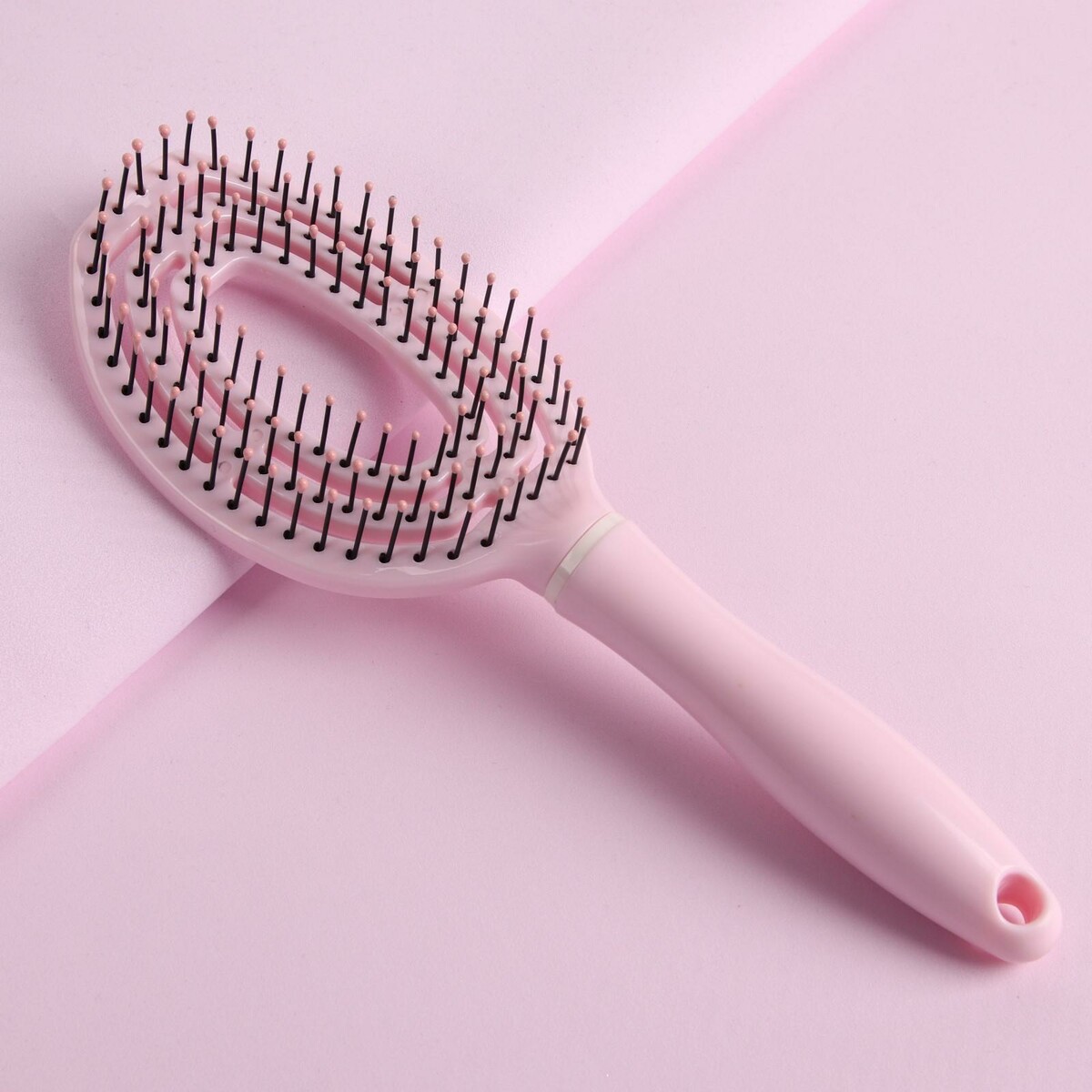 фото Расческа массажная, для сушки волос, 7 × 24 см, цвет розовый queen fair