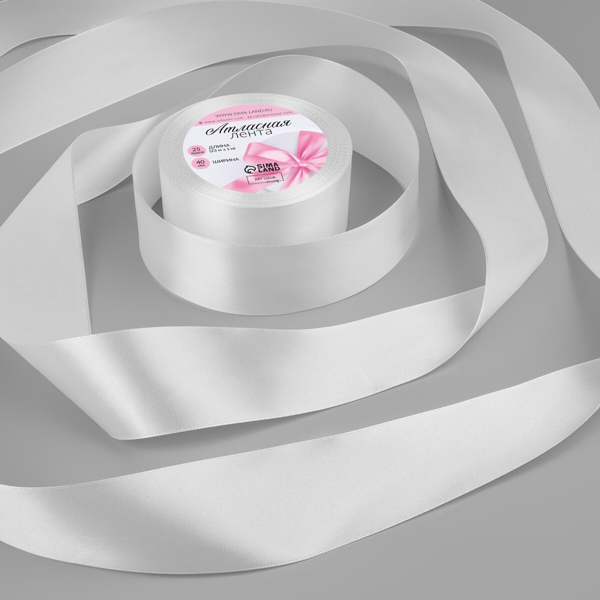 Лента атласная, 40 мм × 23 ± 1 м, цвет белый №01
Лента атласная, 40 мм × 23 ± 1 м, цвет белый №01