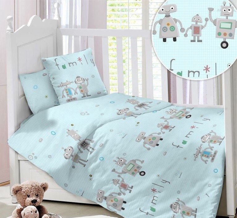 Постельное белье набор в детскую кроватку из сатина 
Постельное белье набор в детскую кроватку из сатина