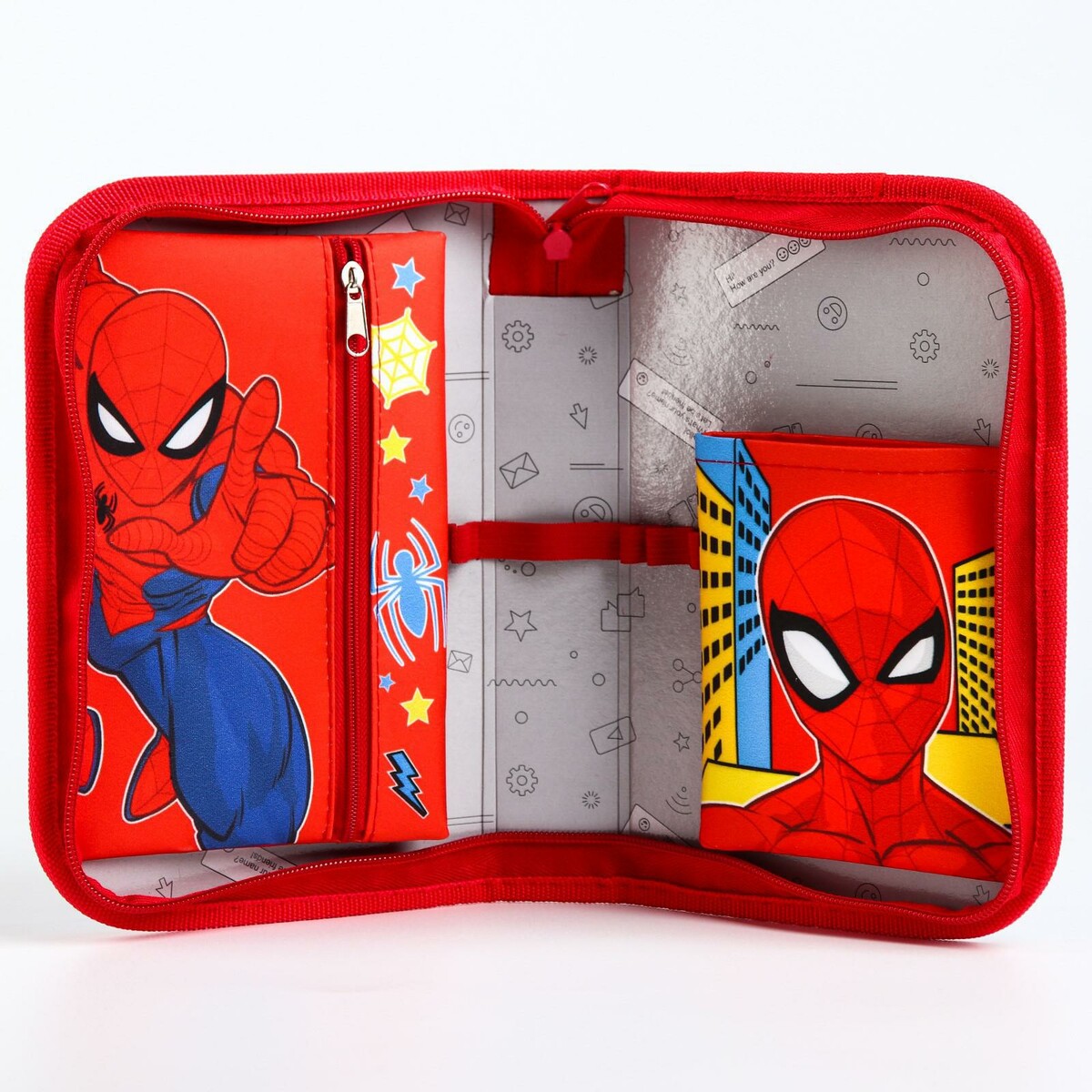 фото Пенал 1 секция откидной карман и космет 140*210 ткань п1с-21 человек-паук marvel