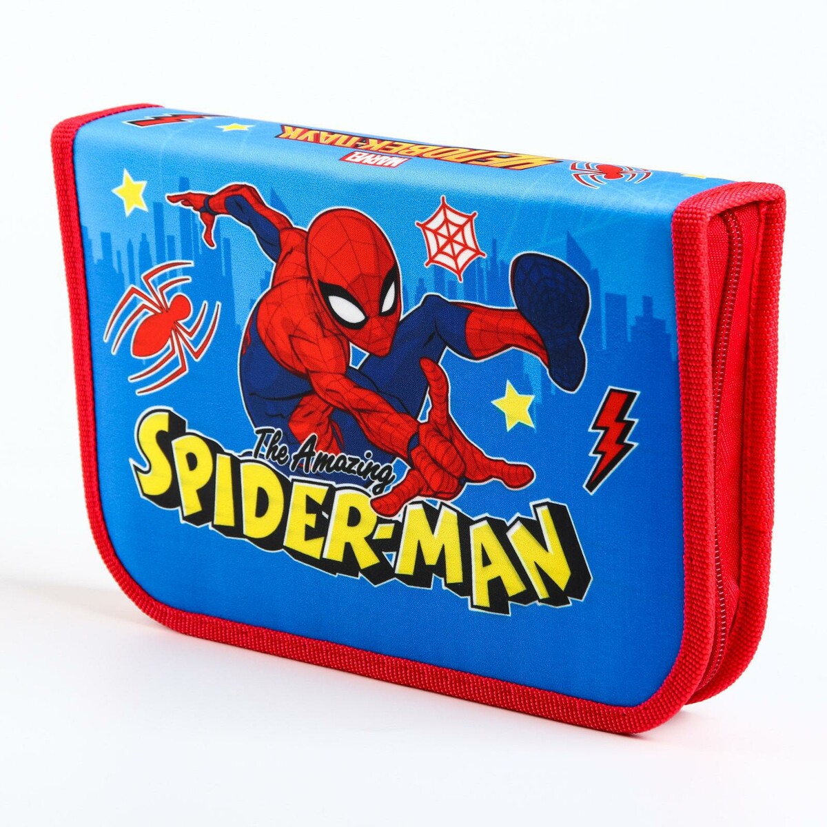 фото Пенал 1 секция откидной карман и космет 140*210 ткань п1с-21 человек-паук marvel