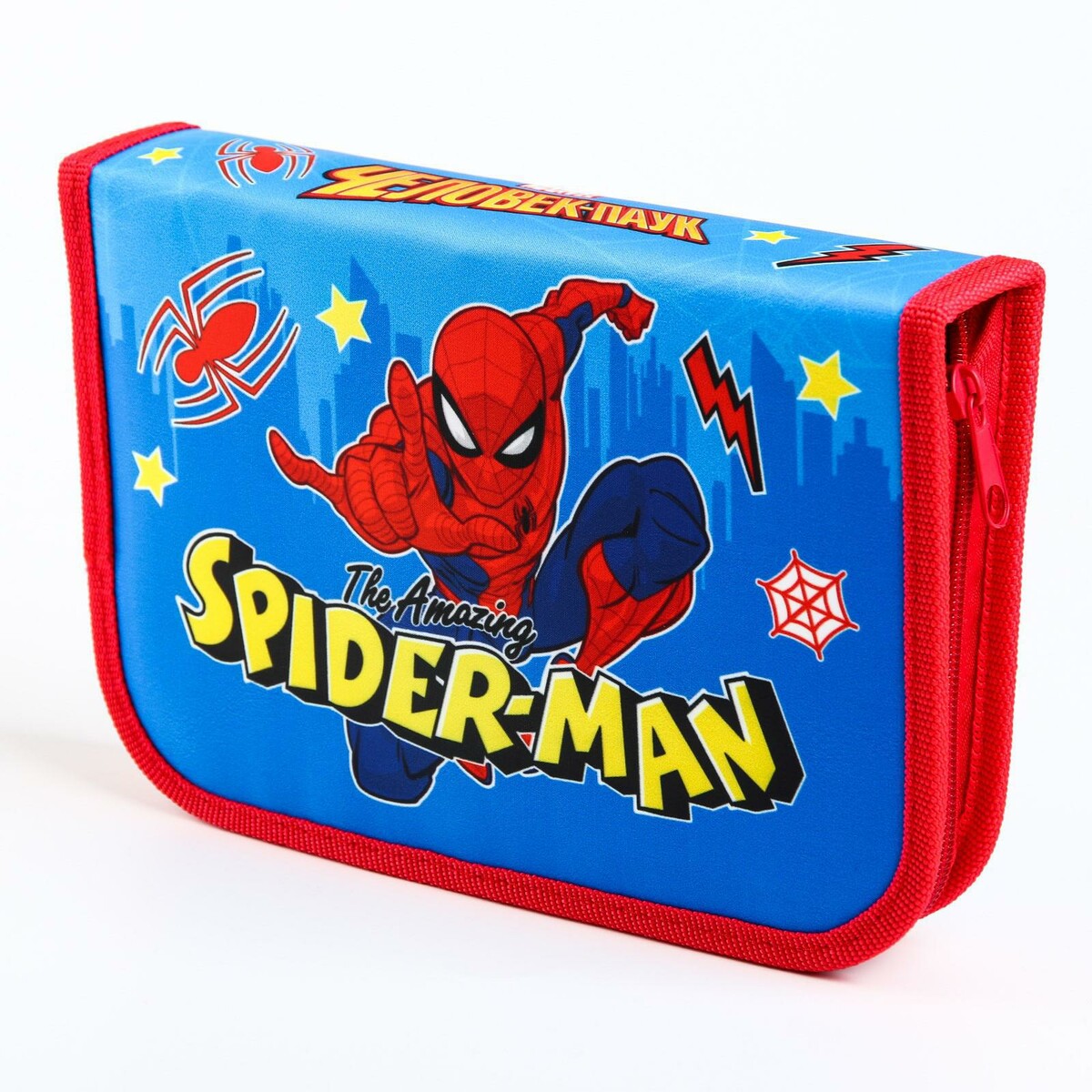 фото Пенал 1 секция откидной карман и космет 140*210 ткань п1с-21 человек-паук marvel