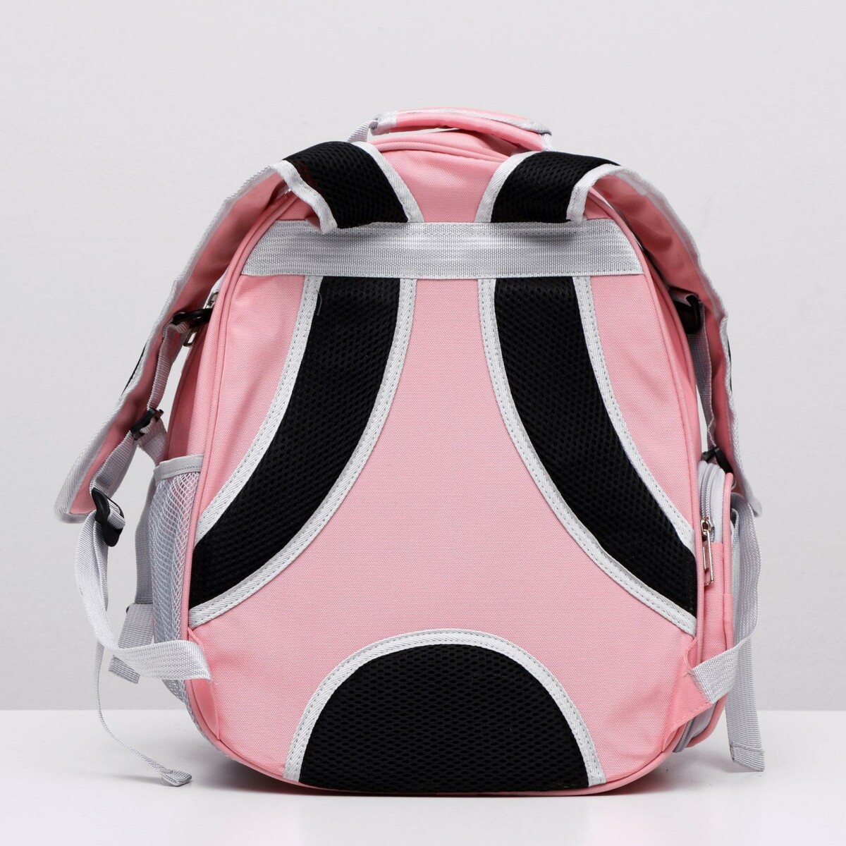 фото Рюкзак для переноски животных, прозрачный, 31 х 28 х 42 см, розовый пижон