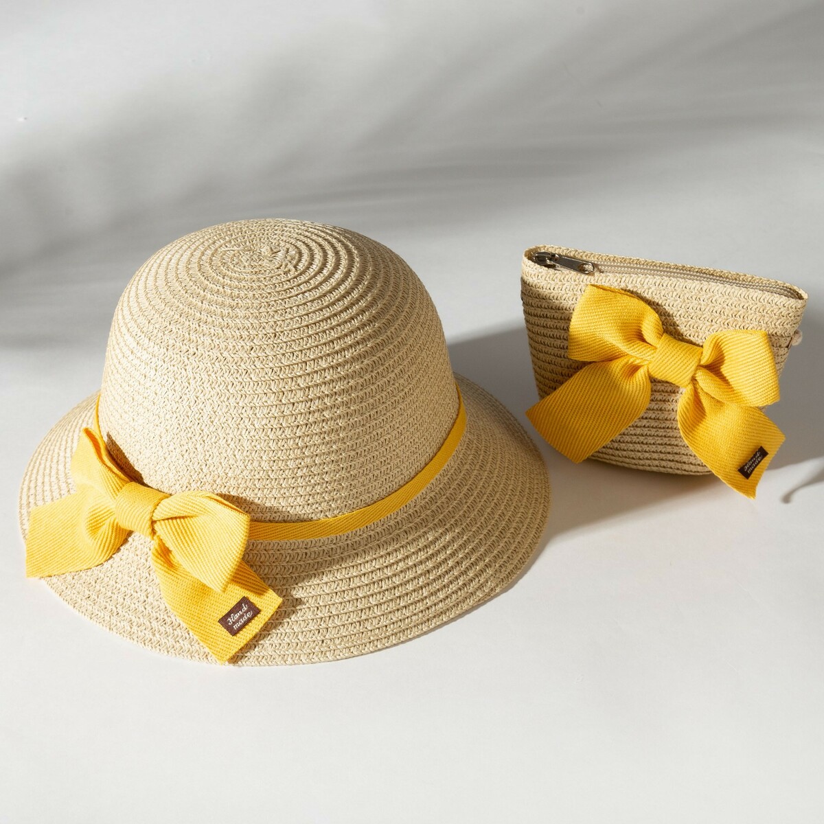 фото Комплект для девочки (шляпа р-р 52, сумочка) minaku цвет бежевый