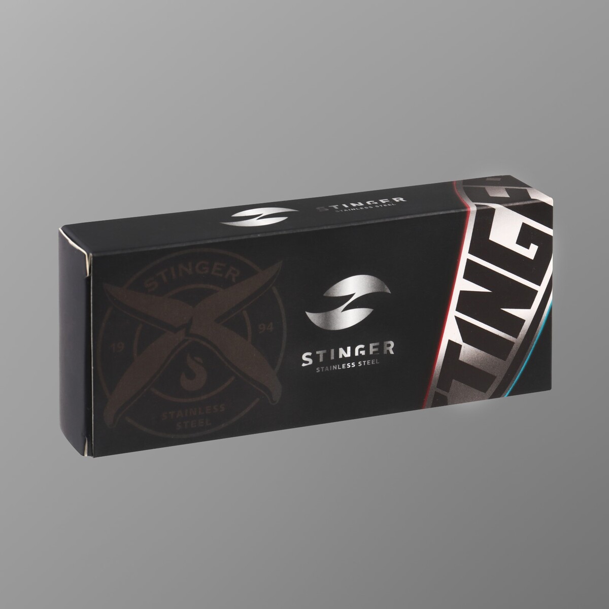 фото Складной нож stinger с клипом, 70 мм, рукоять: сталь, дерево, коробка картон no brand