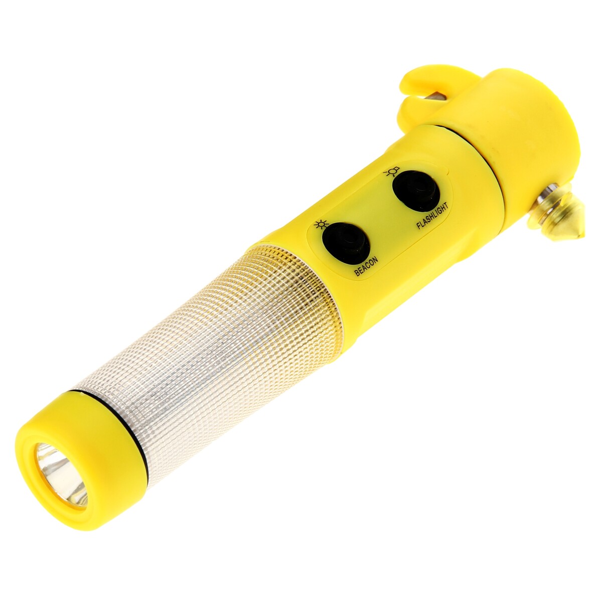 фото Аварийный молоток на магните, фонарик, нож для ремня безопасности, желтый no brand