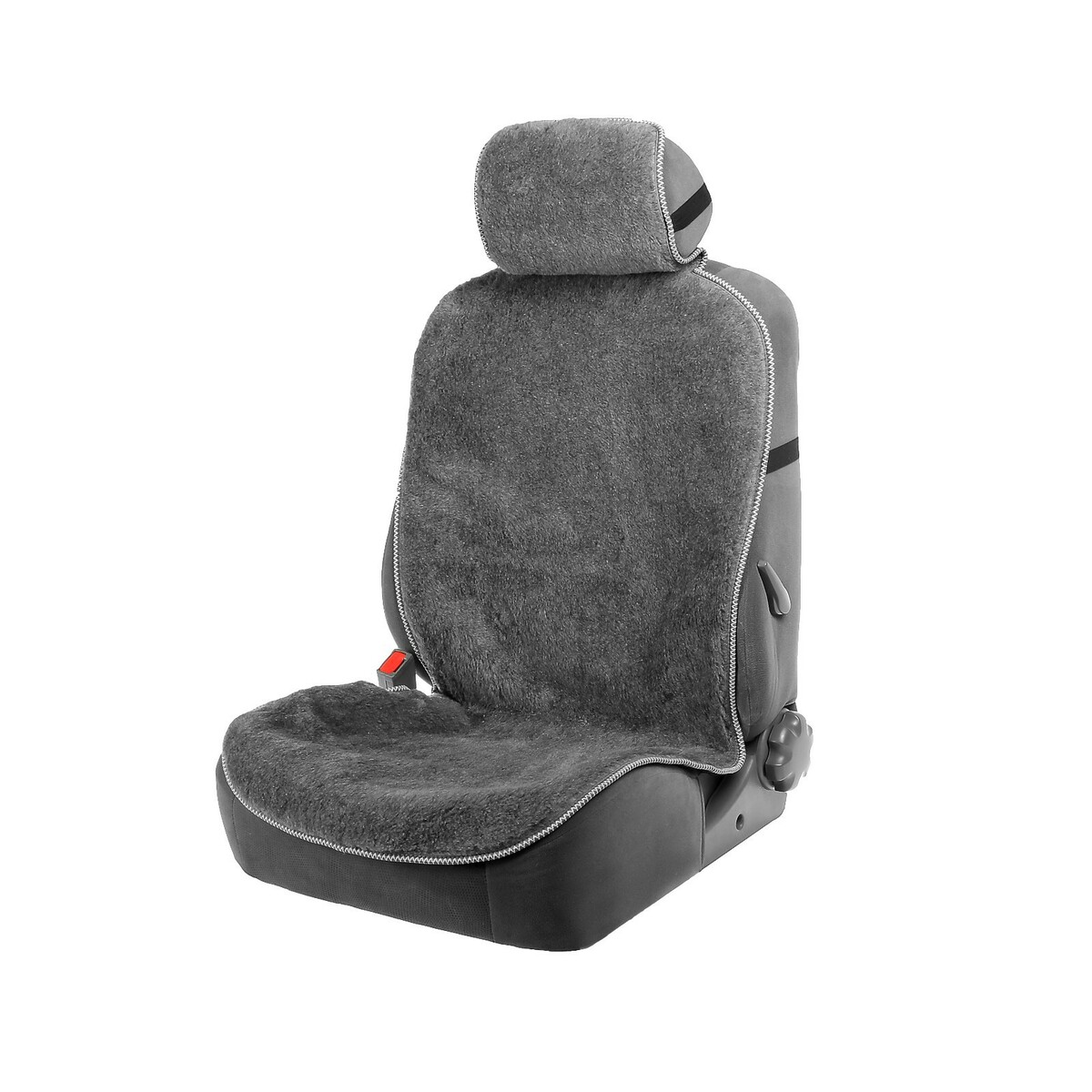 фото Накидка на сиденье, натуральная шерсть, 145х55 см, серая no brand