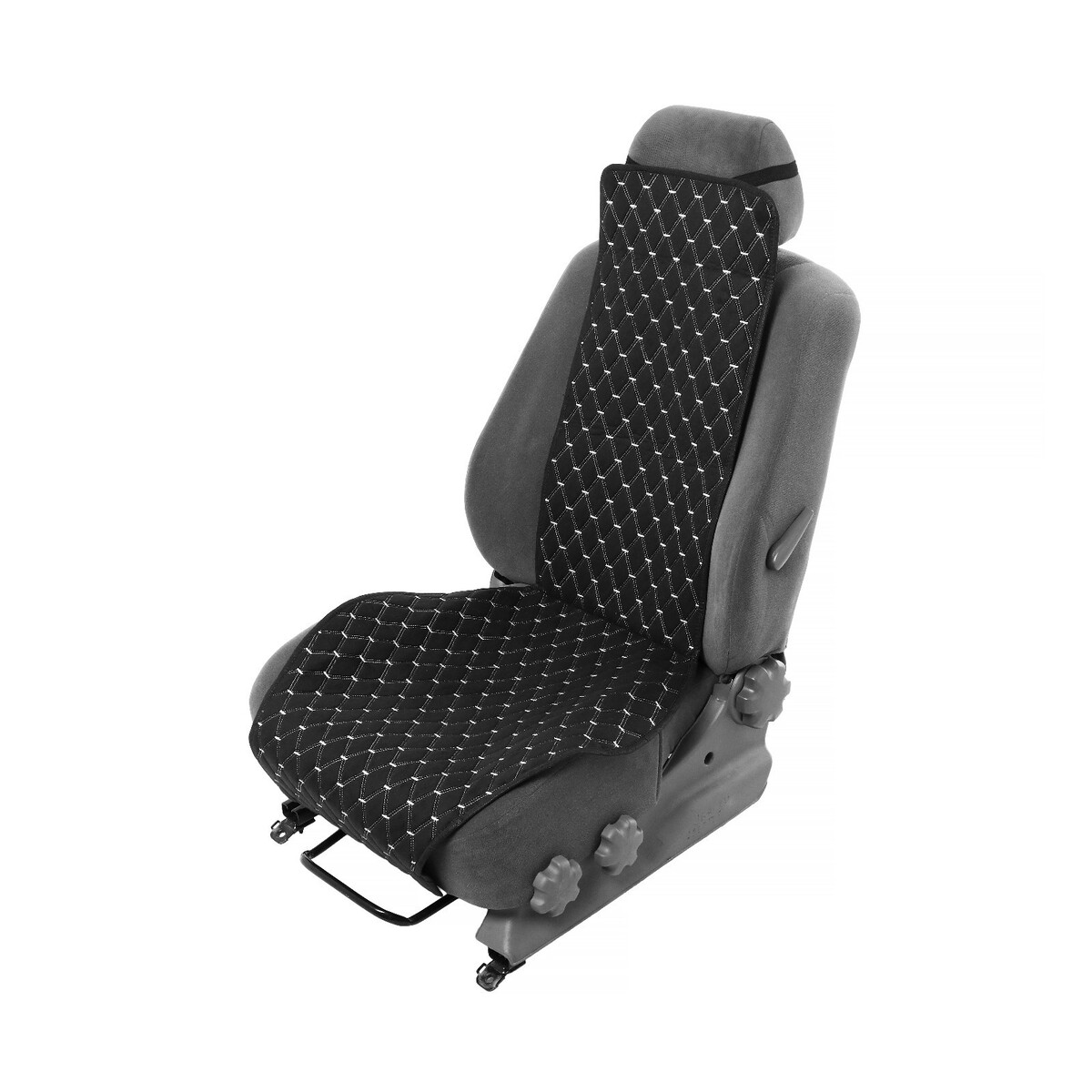 фото Накидка на переднее сиденье, велюр-премиум, размер 55 х 130 см, черный, широкое сиденье no brand