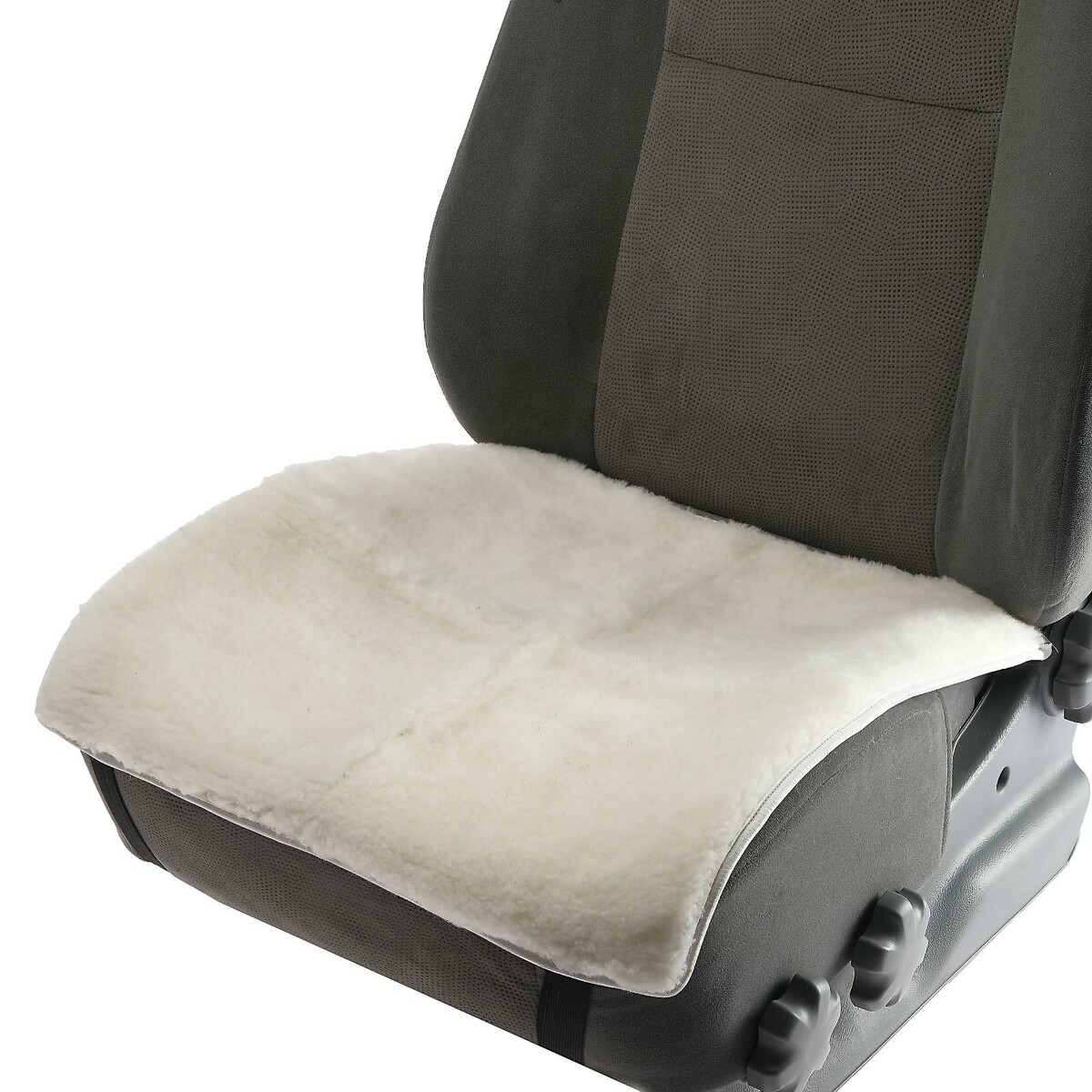 фото Накидка на переднее сиденье, натуральная шерсть, короткий ворс, белый no brand