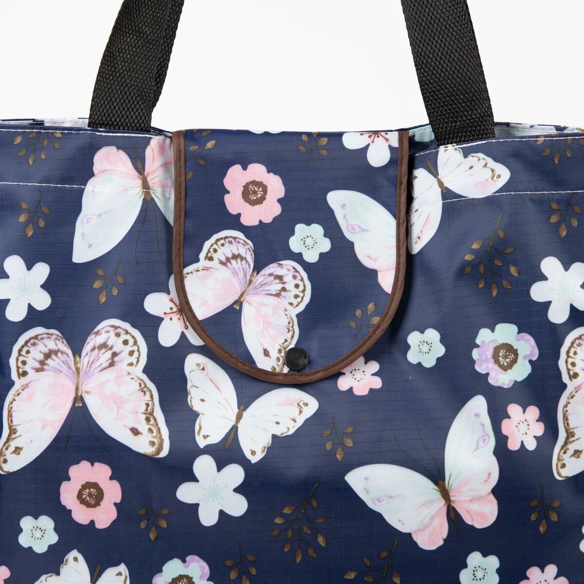 фото Сумка складная на кнопке, водонепроницаемая, цвет синий no brand