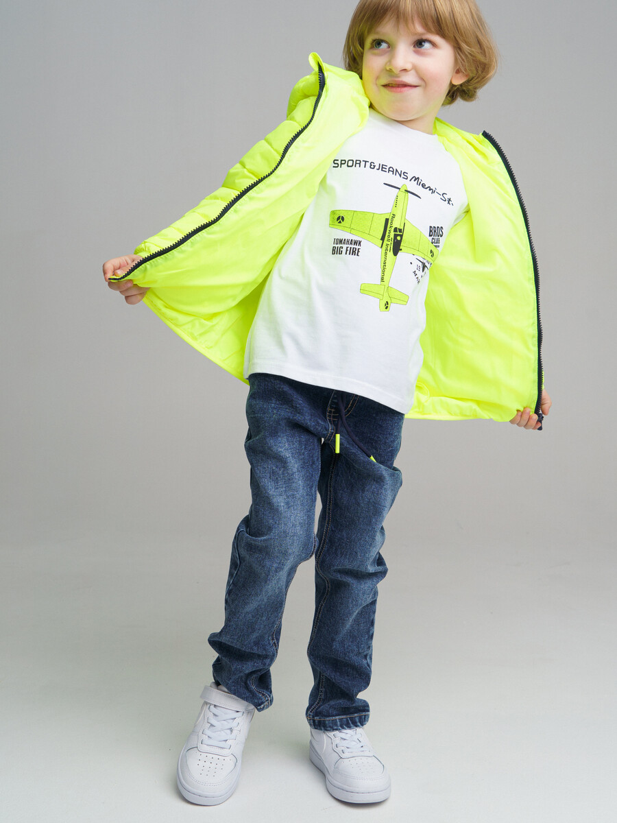 Комплект куртка джинсы футболка, Желтый;синий;темно-синий;белый 
Комплект куртка джинсы футболка, Желтый;синий;темно-синий;белый