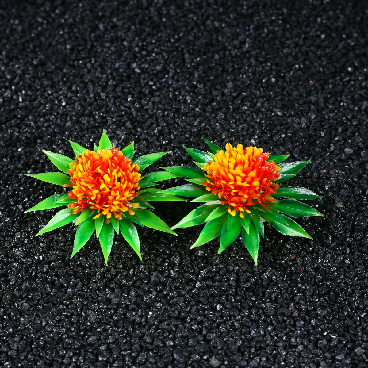 фото Растение искусственное аквариумное, 7,5 х 4,5 см, (набор 2 шт), оранжевый пижон аква