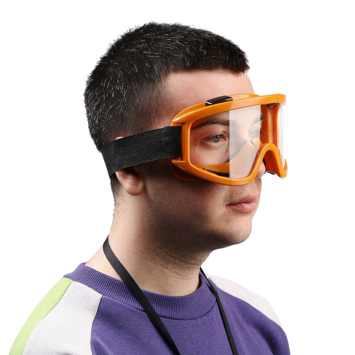 фото Очки-маска для езды на мототехнике, стекло прозрачное, цвет желтый no brand