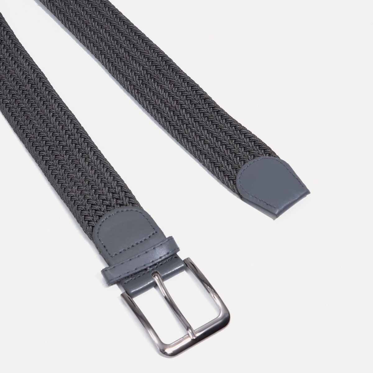 фото Ремень мужской, ширина 4 см, пряжка металл, темно-серый no brand