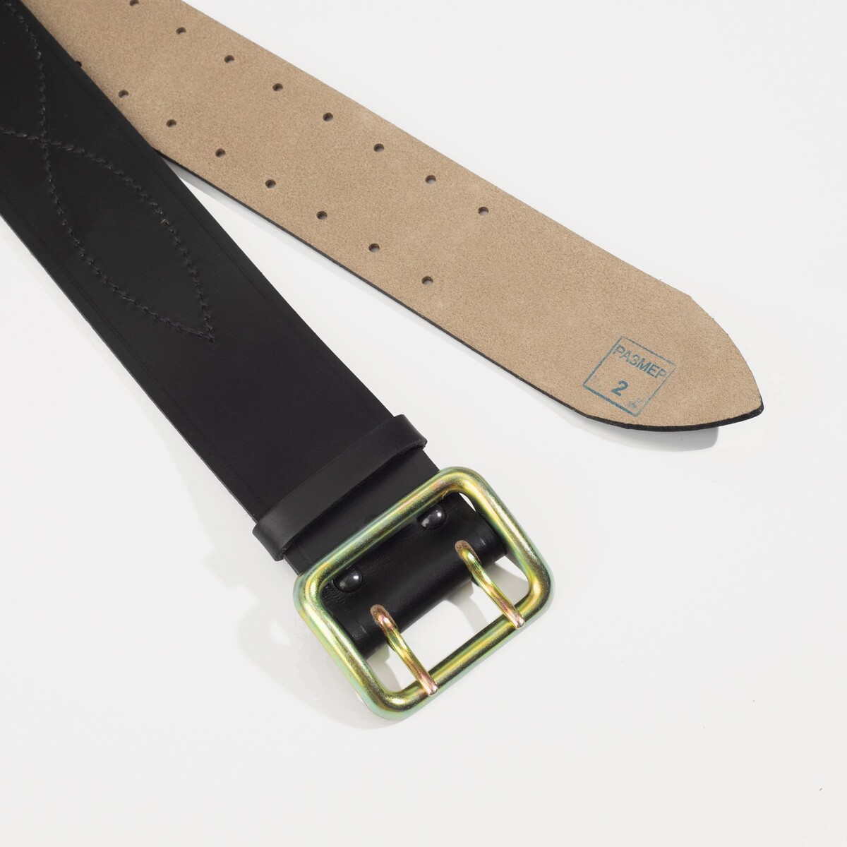 фото Ремень мужской, ширина 5 см, пряжка металл, цвет черный no brand