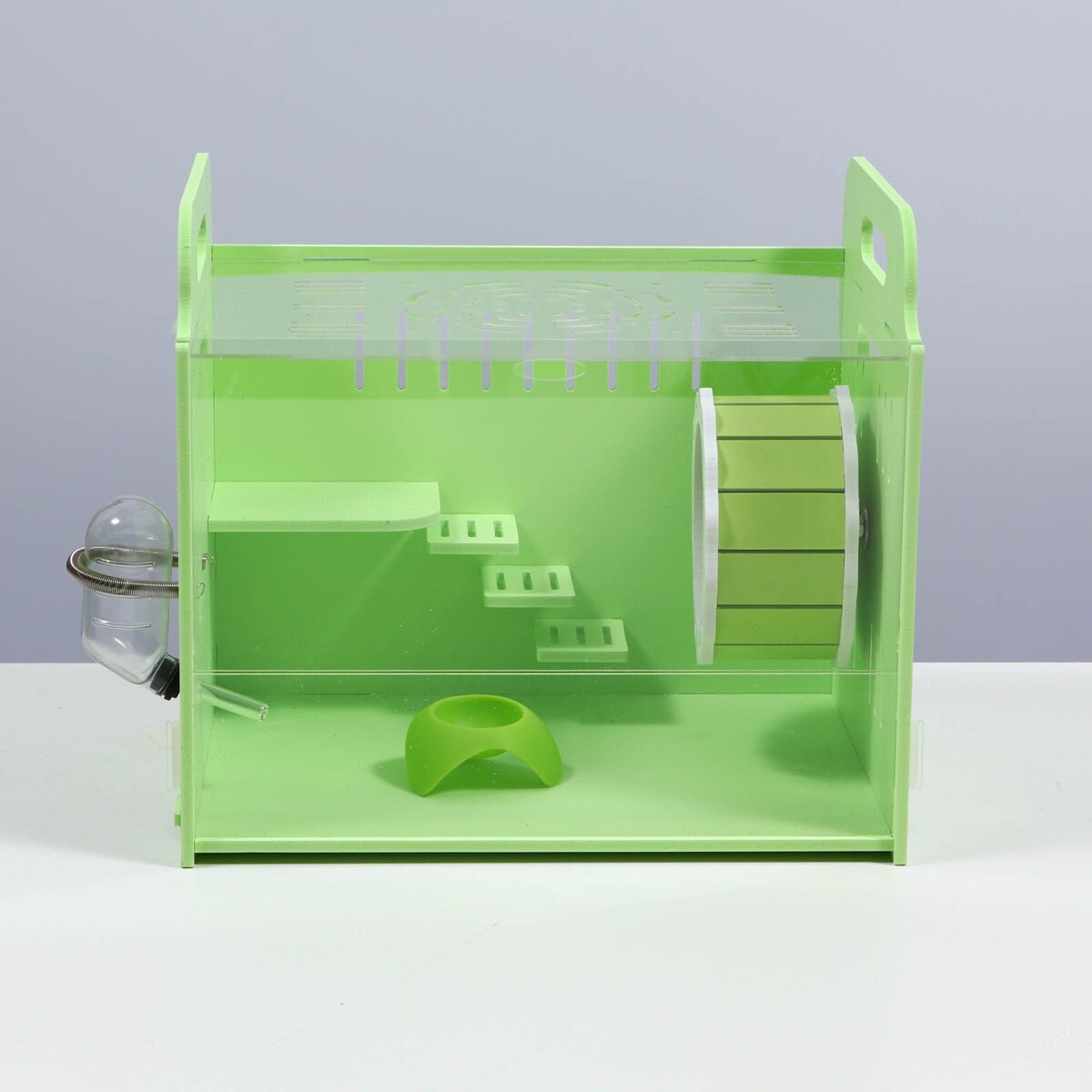 фото Клетка-переноска для грызунов,акриловая, зеленая, 29 х 23,5 х 26 см пижон