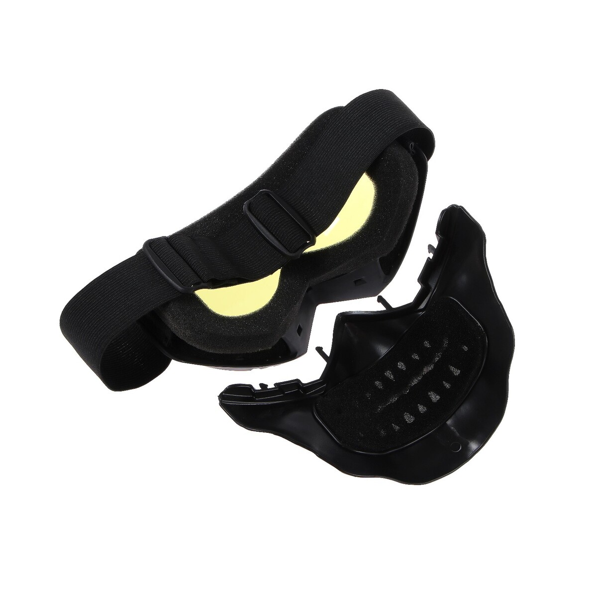 фото Очки-маска для езды на мототехнике, разборные, визор желтый, цвет черный torso