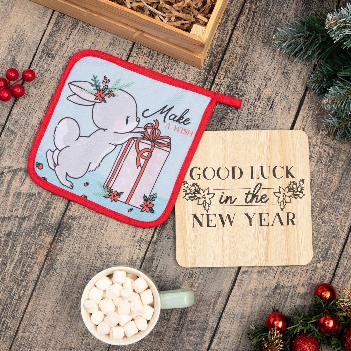 Набор кухонный подставка прихватка, Красный;голубой 
Набор кухонный подставка прихватка, Красный;голубой