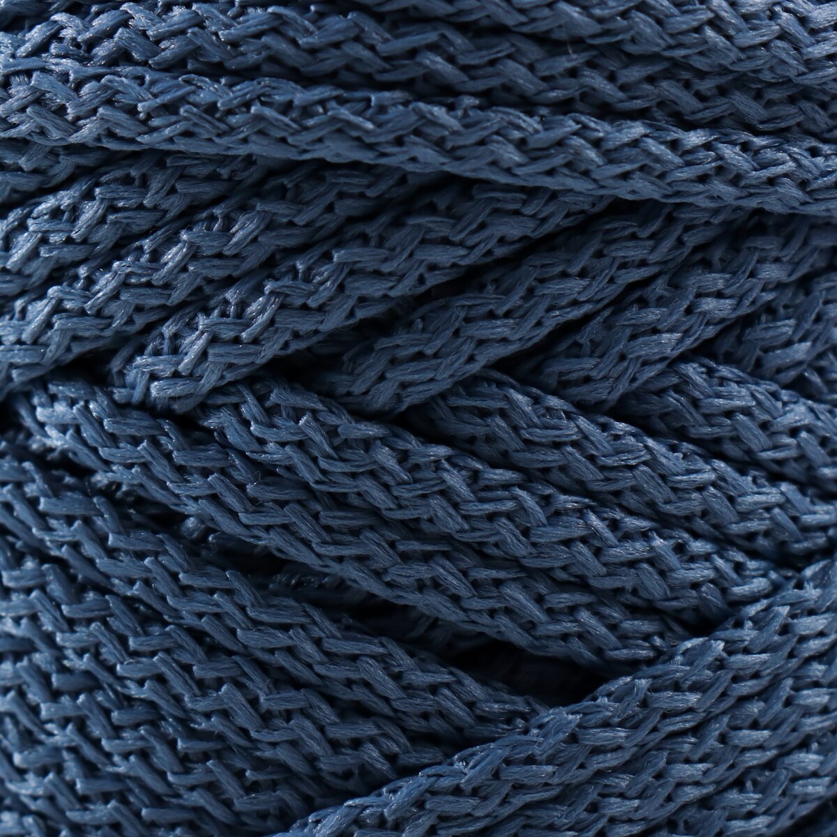 фото Шнур для вязания 100% полиэфир, ширина 5 мм 100м (джинса) no brand