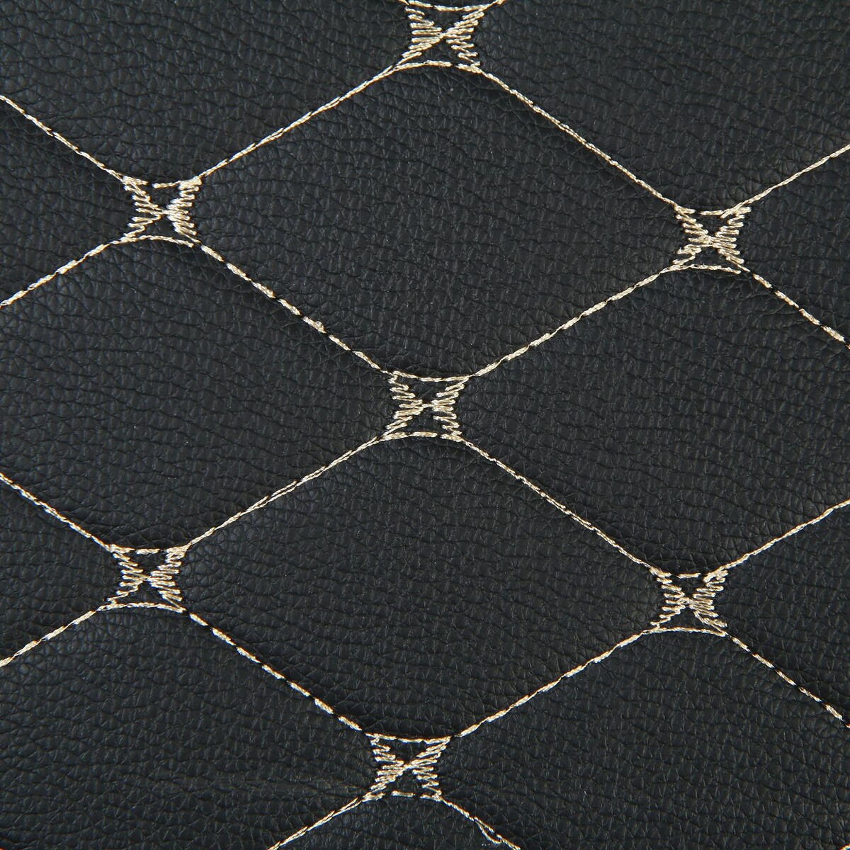 фото Органайзер саквояж в багажник автомобиля, 32×32×30 см, экокожа, черный с белой обшивкой no brand