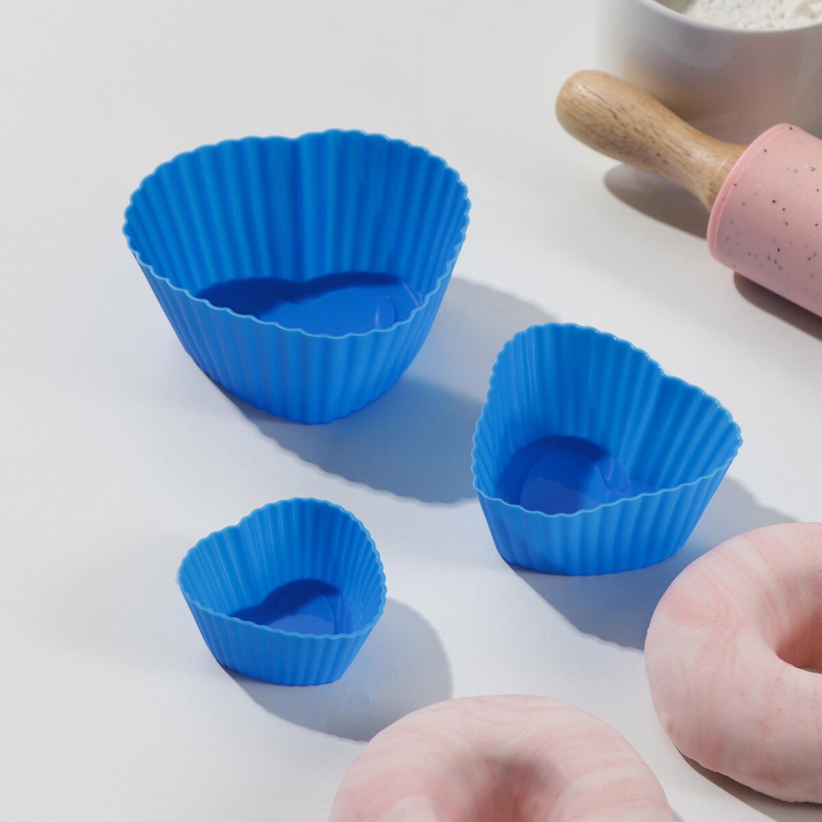 Набор форм для выпечки силиконовых доляна, Голубой
Набор форм для выпечки силиконовых доляна, Голубой