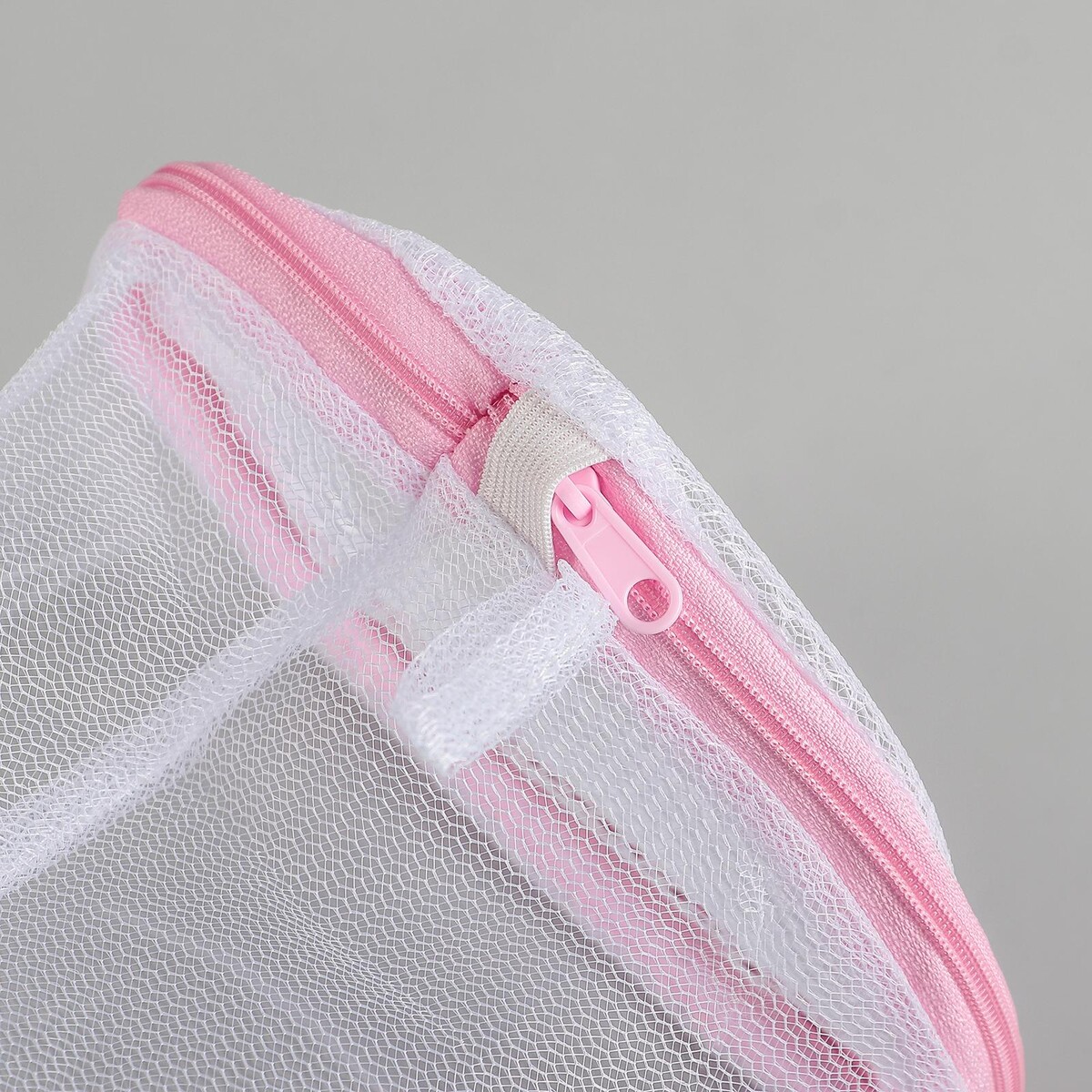 фото Мешок для стирки белья без диска доляна, 15×15×13 см, однослойный, мелкая сетка, цвет белый