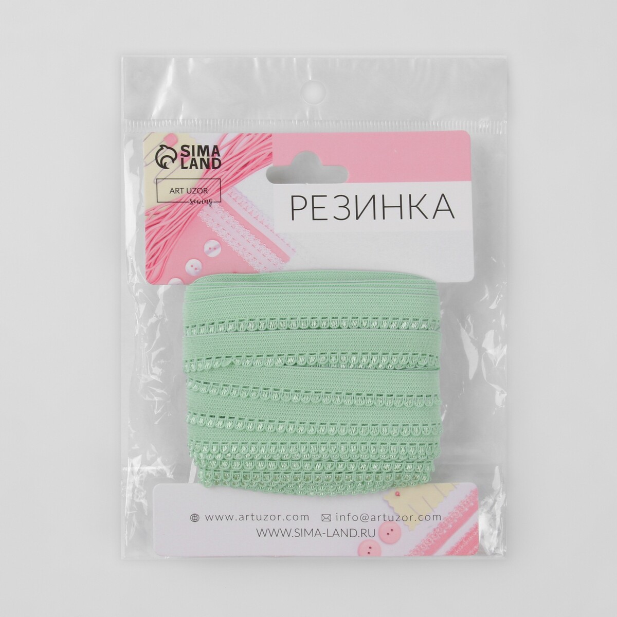 фото Резинка ажурная, 10 мм, 10 ± 1 м, цвет зеленый арт узор
