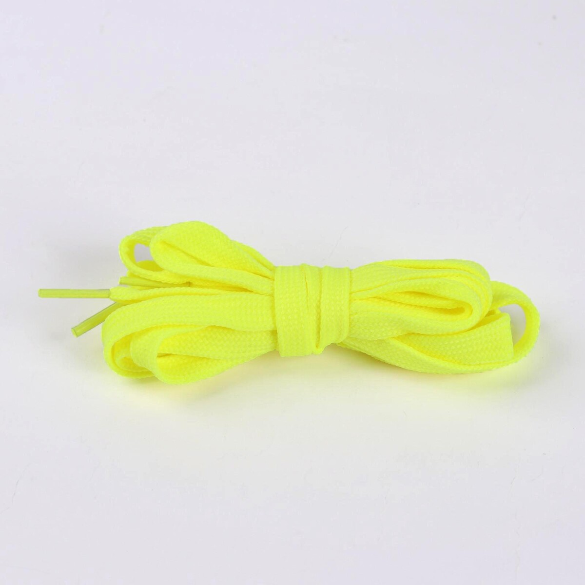 фото Шнурки для обуви, пара, плоские, 9 мм, 120 см, цвет желтый неоновый onlitop
