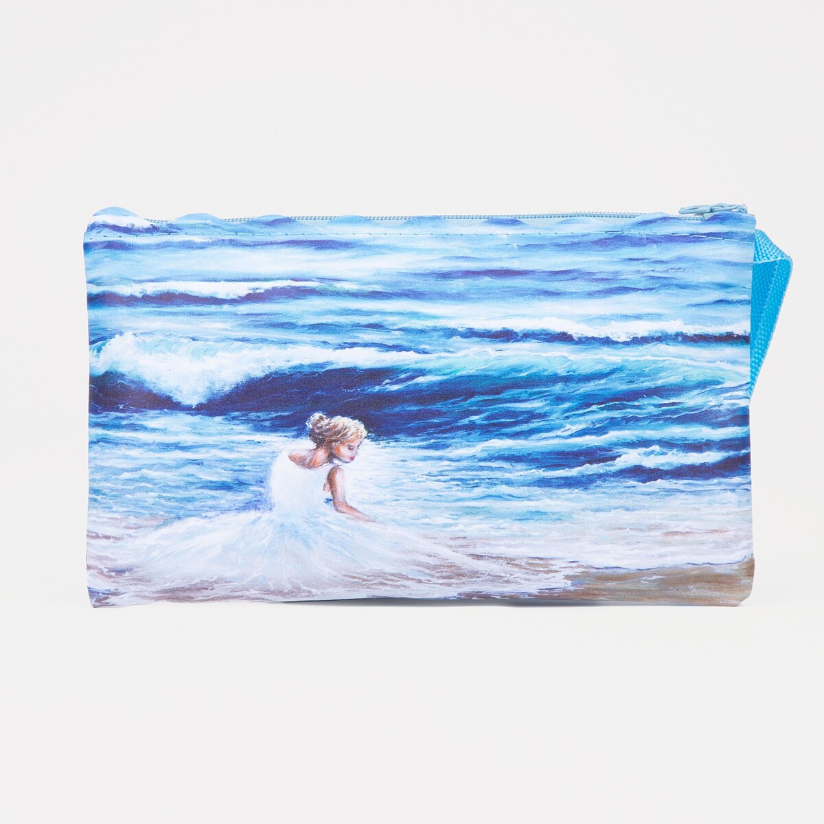 фото Косметичка на молнии, цвет голубой no brand