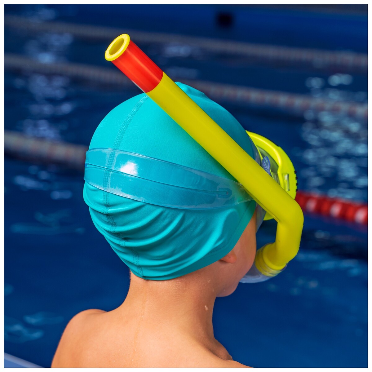 фото Набор для плавания детский onlytop: маска, трубка, цвет желтый