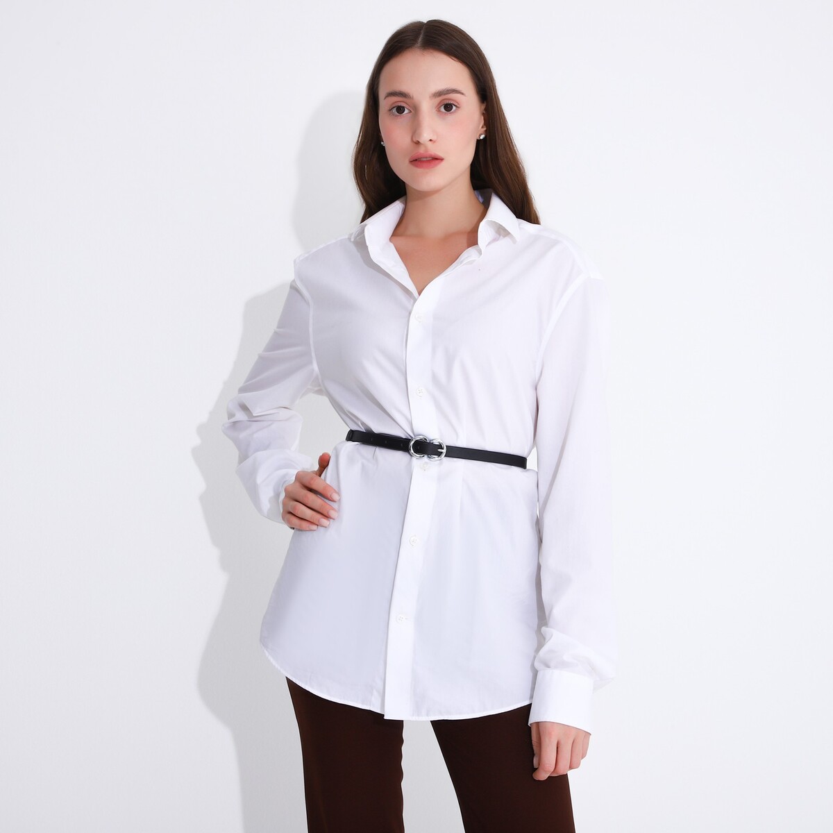 фото Ремень женский, ширина 1,5 см, винт, пряжка металл, цвет черный no brand