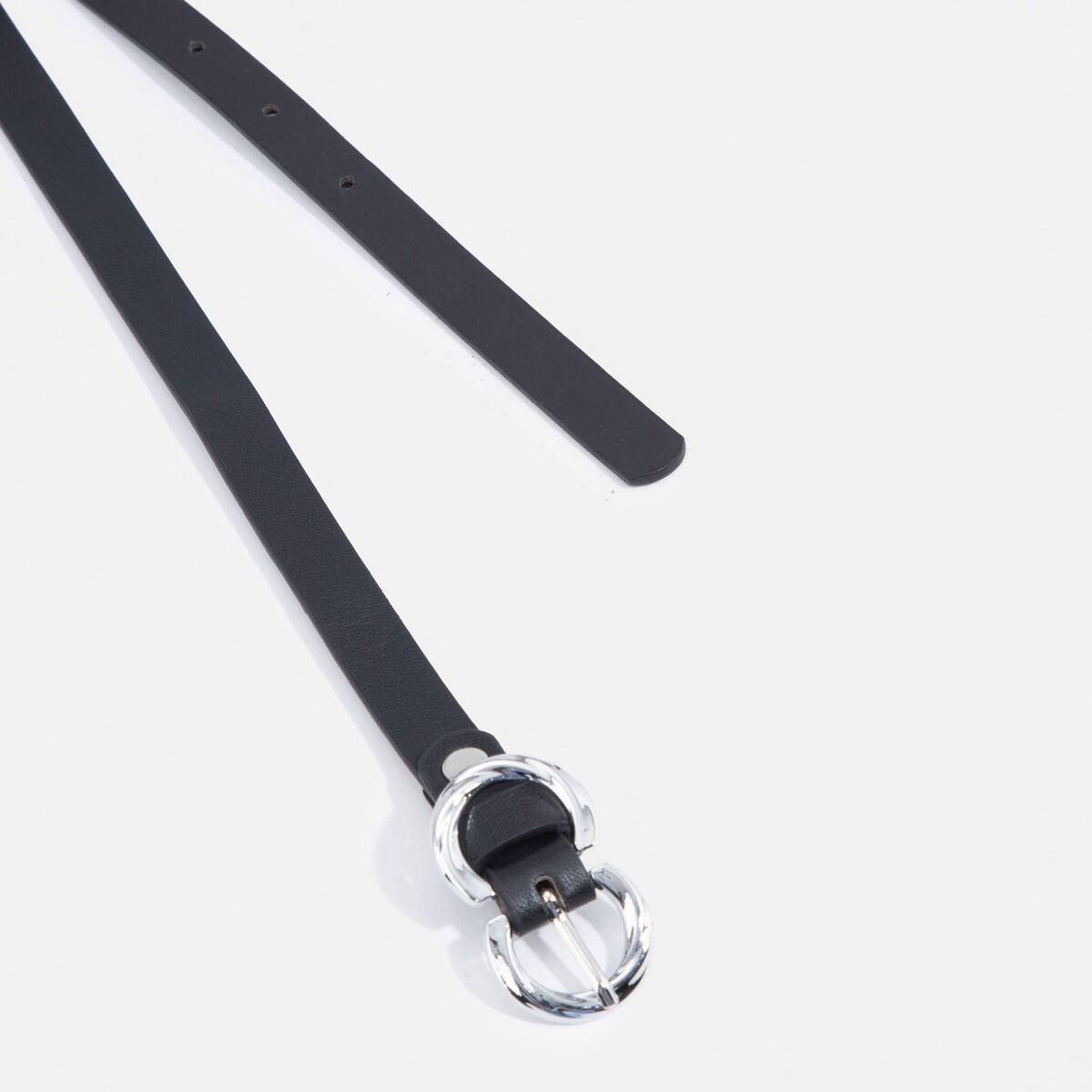 фото Ремень женский, ширина 1,5 см, винт, пряжка металл, цвет черный no brand