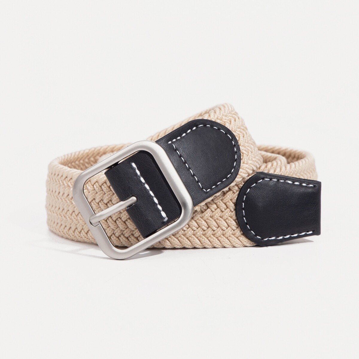 фото Ремень женский, ширина 3,3 см, пряжка металл, цвет бежевый no brand