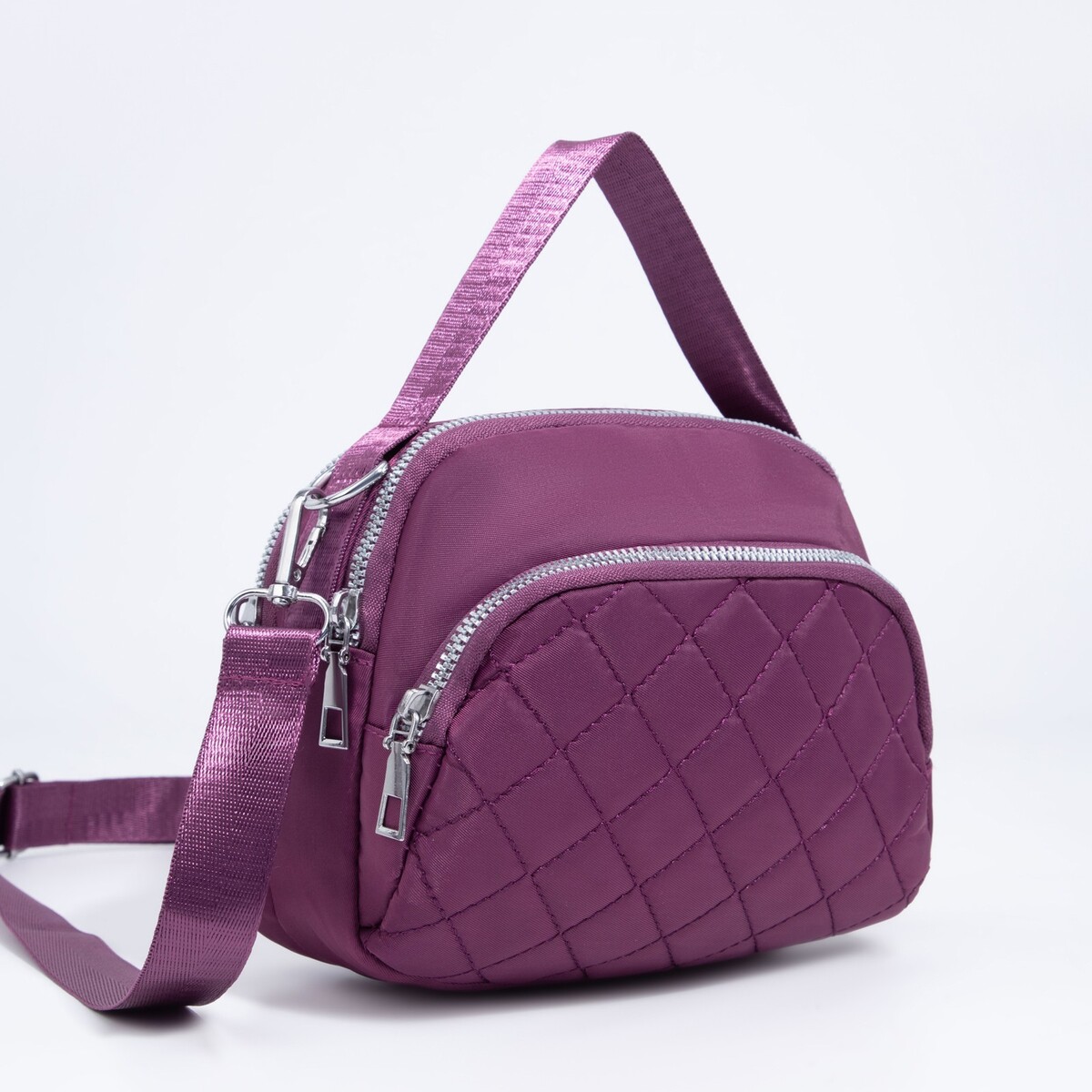 фото Сумка кросс-боди на молнии, цвет фиолетовый no brand