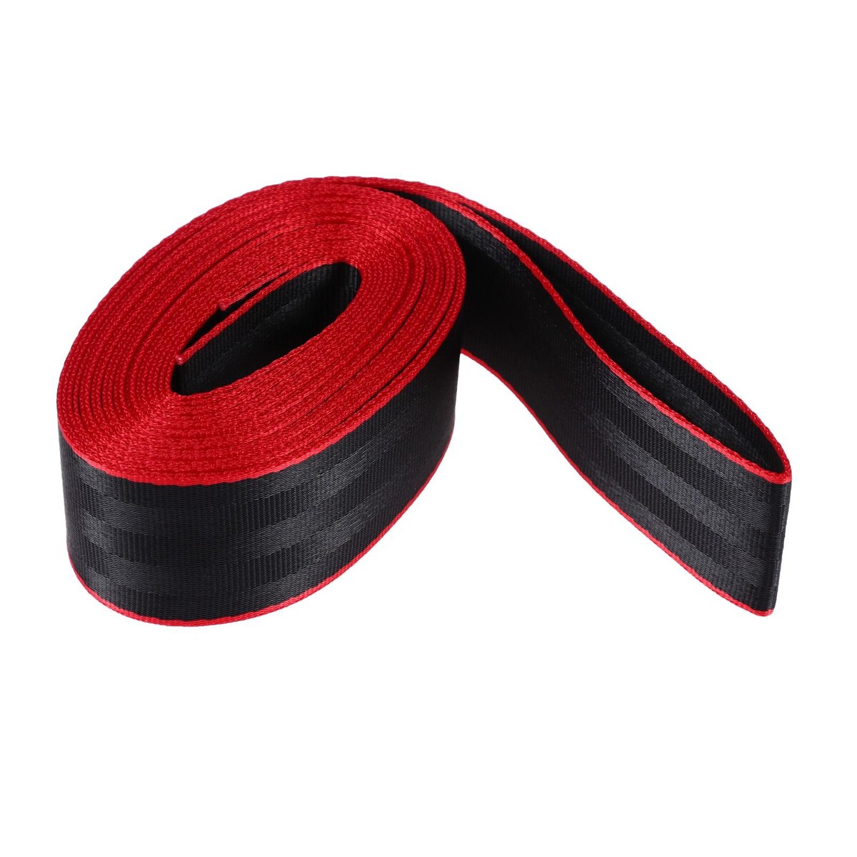 фото Нейлоновая лента, ремень 4.8 см × 5 м, черный с красным кантом no brand