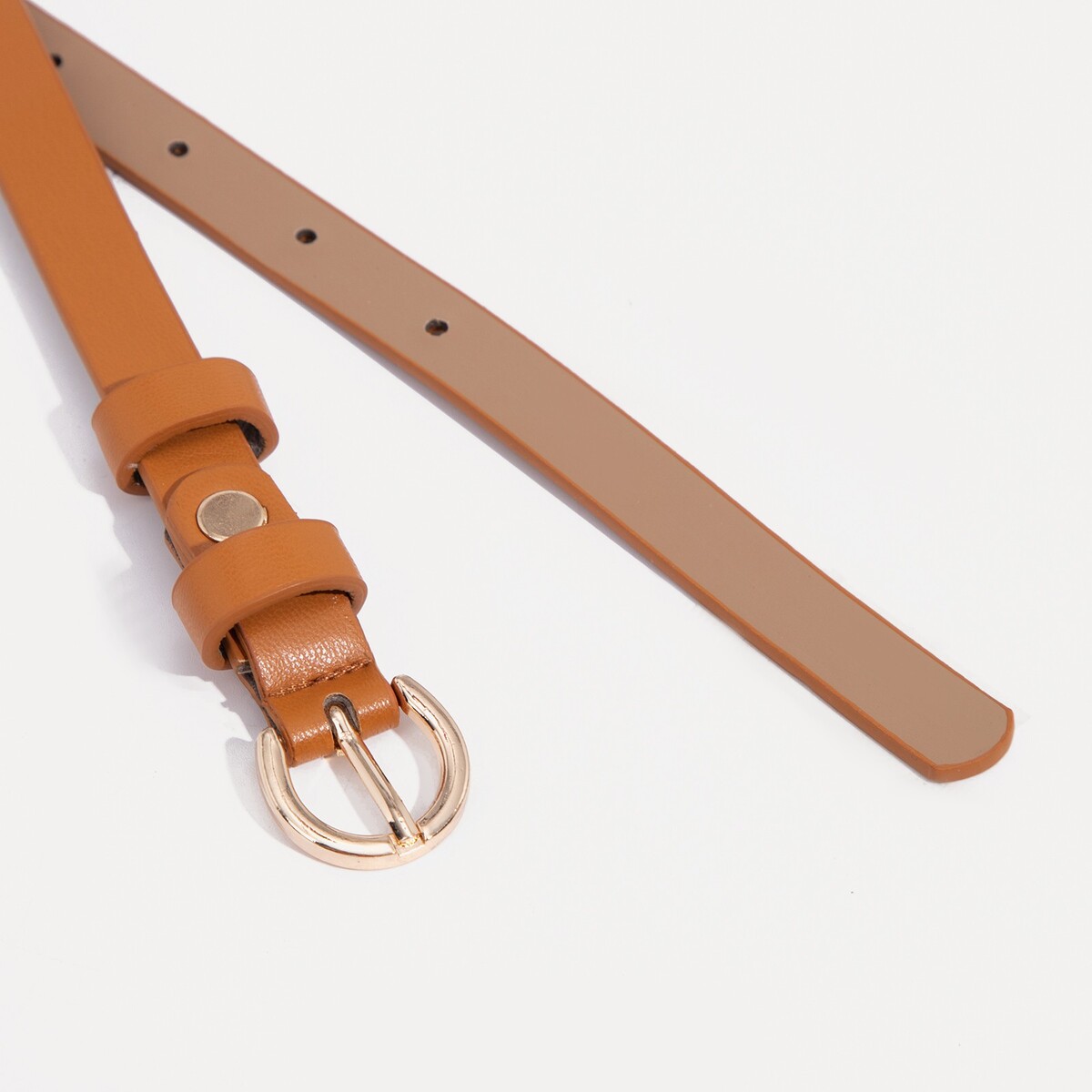 фото Ремень женский, ширина 1,3 см, винт, пряжка метал, цвет рыжий no brand