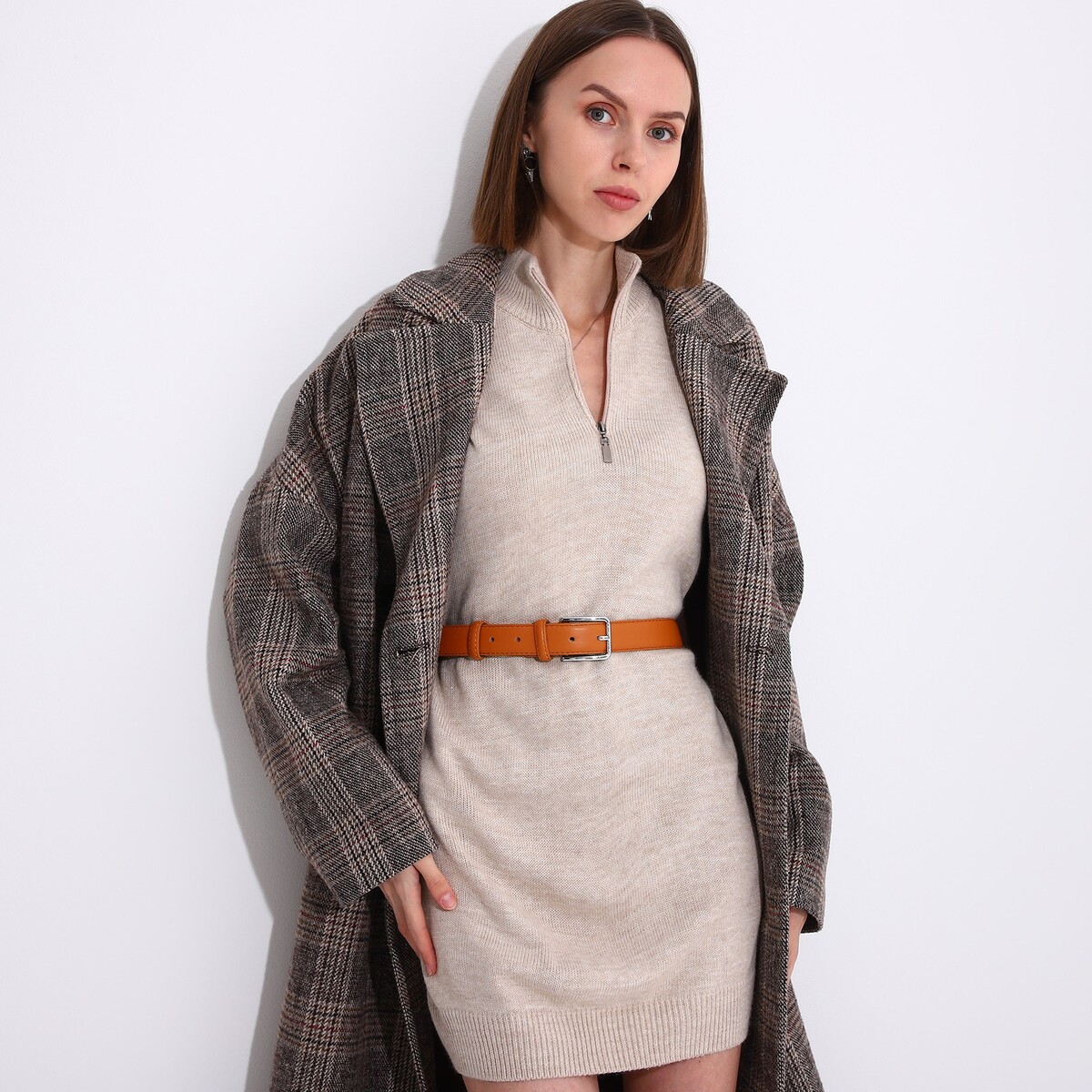 фото Ремень женский, ширина 3 см, винт, пряжка метал, цвет рыжий no brand