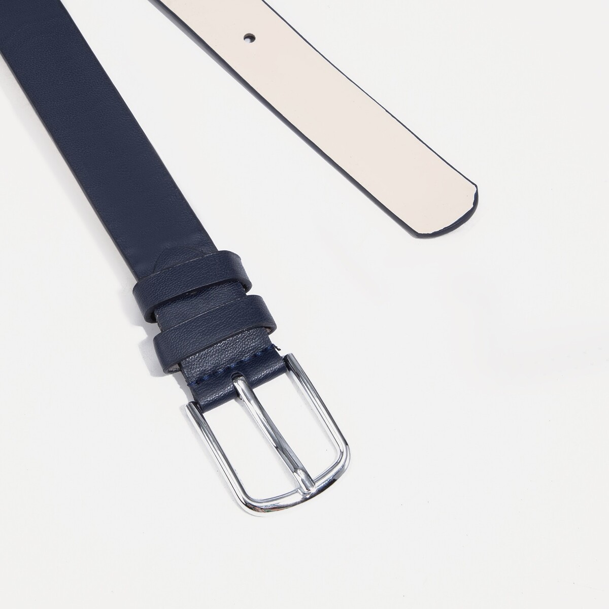 фото Ремень женский, ширина 3 см, винт, пряжка метал, цвет синий no brand