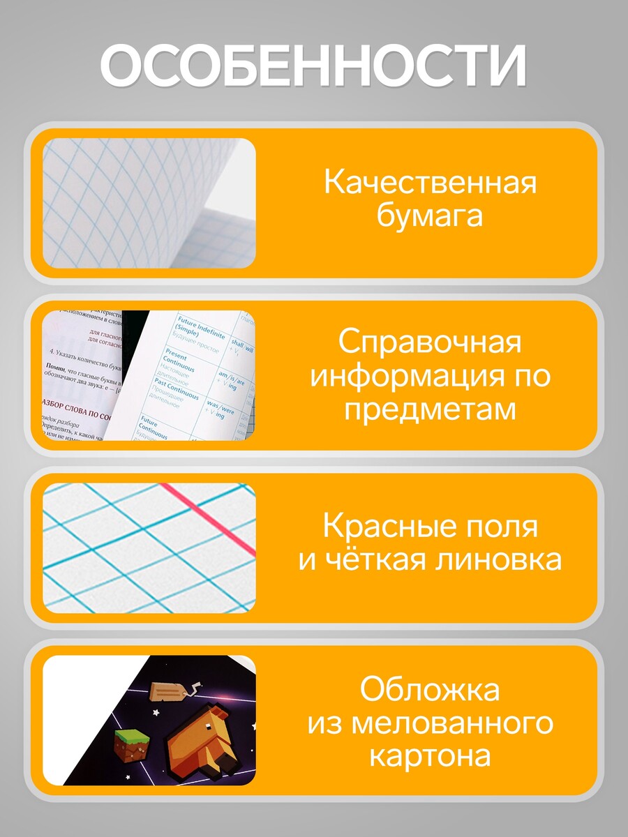 Тетрадь предметная, 36 листов в клетку, calligrata, Разноцветный
Тетрадь предметная, 36 листов в клетку, calligrata, Разноцветный