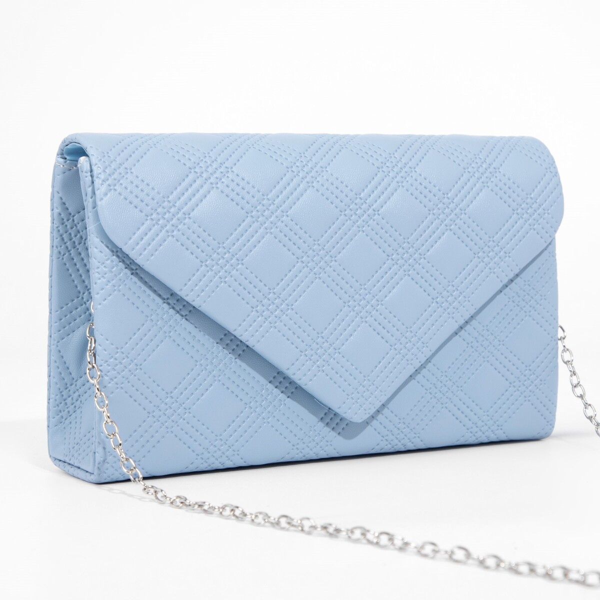 фото Сумка-клатч на клапане, цвет голубой no brand
