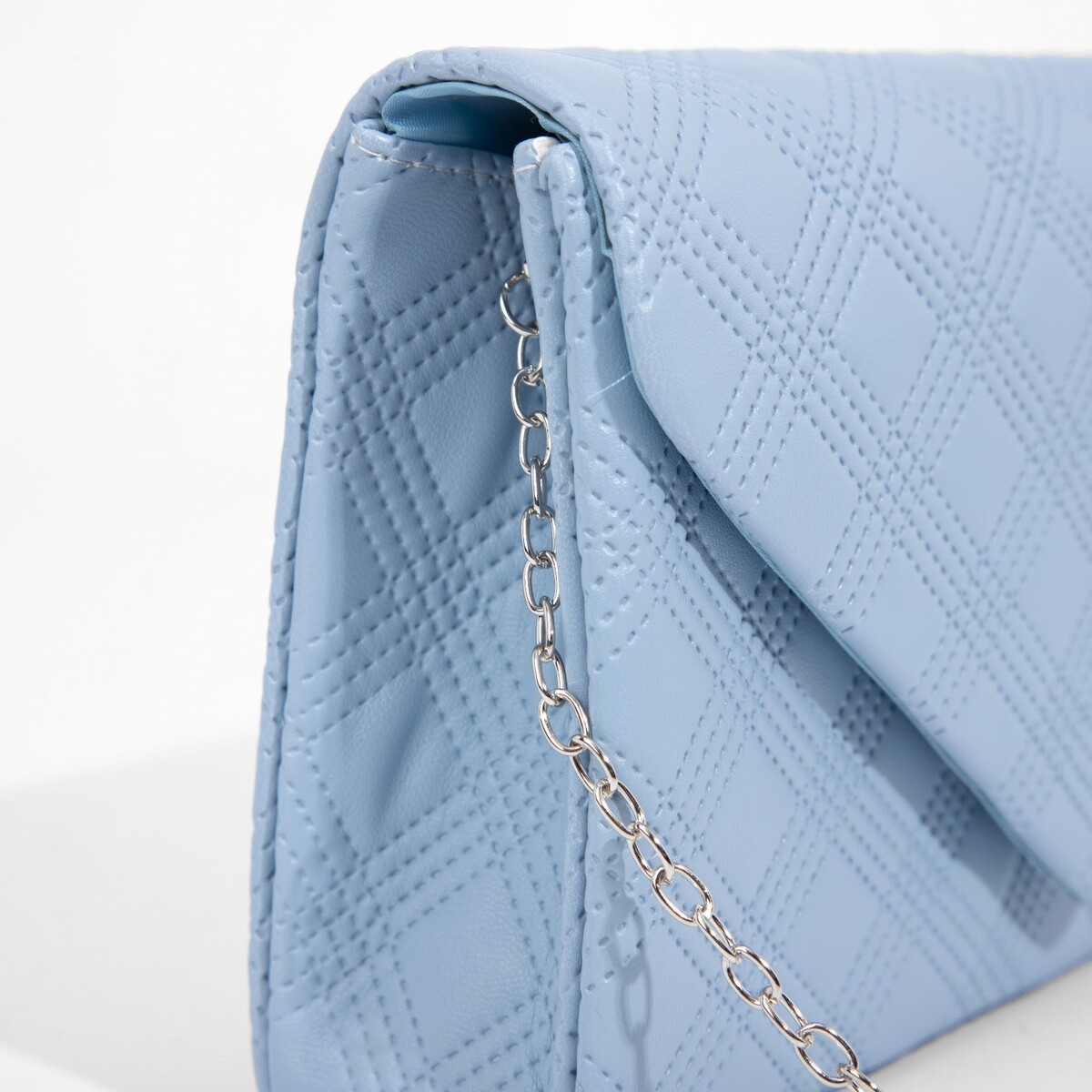 фото Сумка-клатч на клапане, цвет голубой no brand