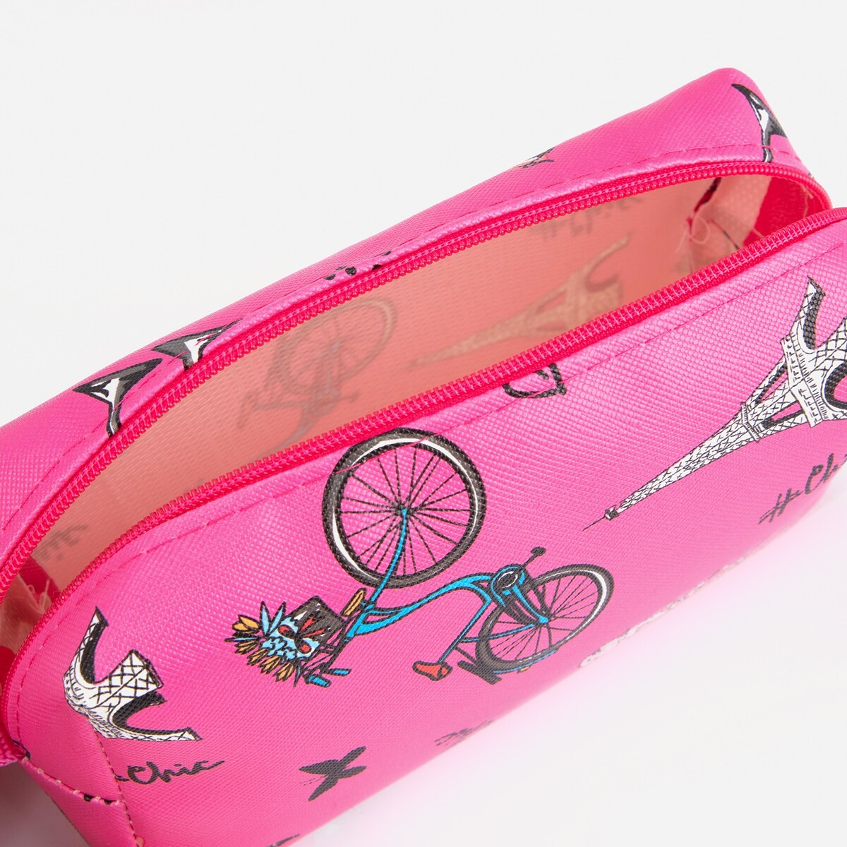 фото Косметичка на молнии, розовый no brand