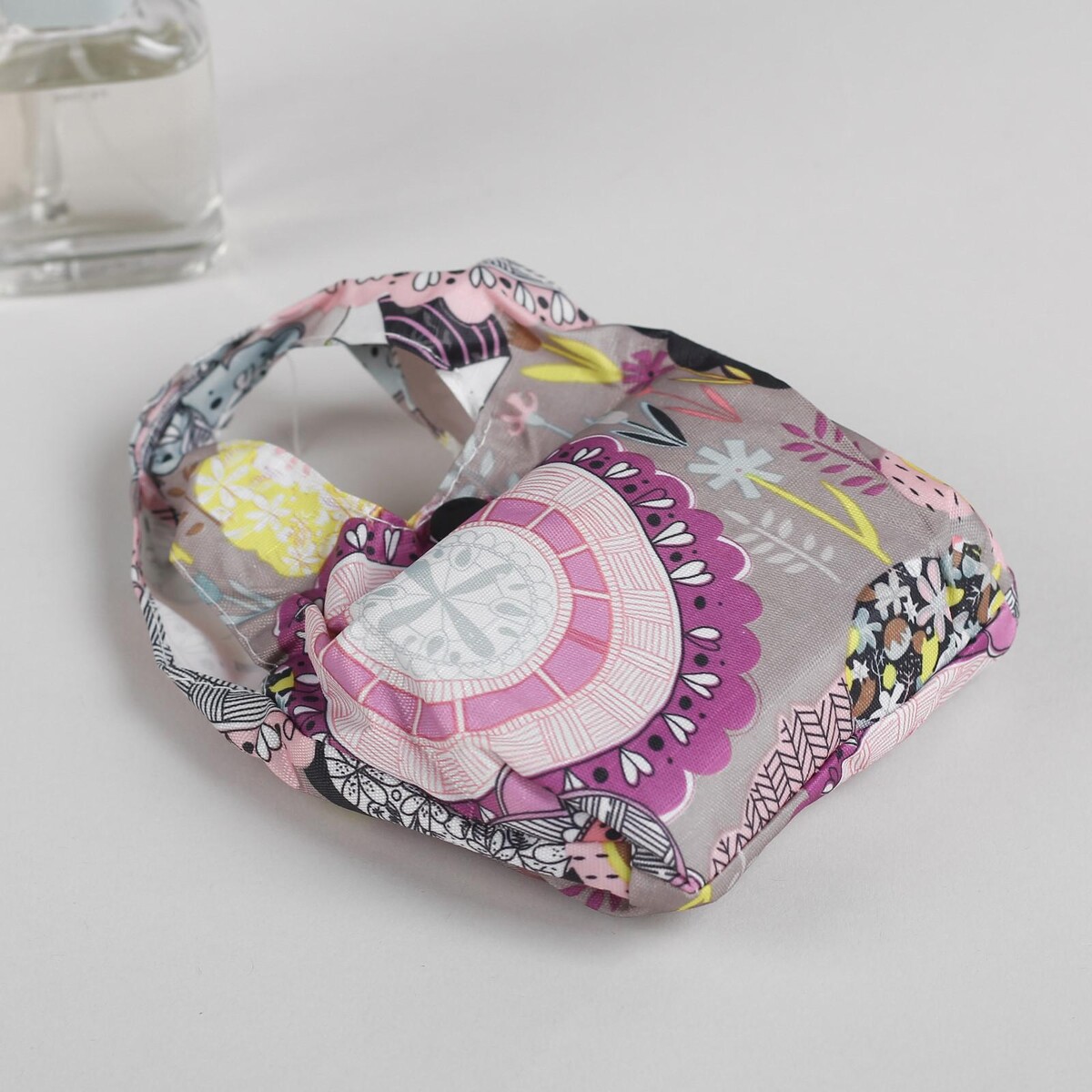 фото Сумка хозяйственная на кнопке, цвет серый/разноцветный no brand