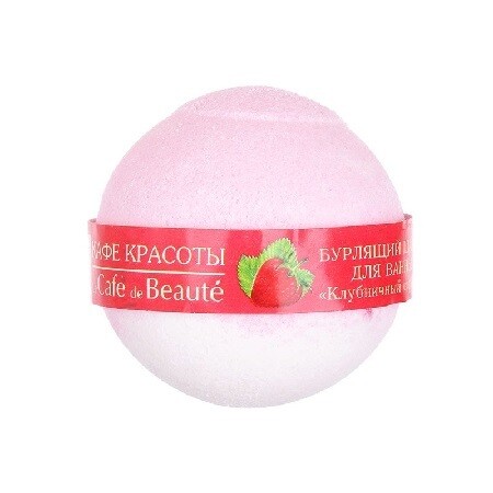 фото Бурлящий шарик для ванн клубничный сорбет 100 гр (кафе красоты) cafe mimi
